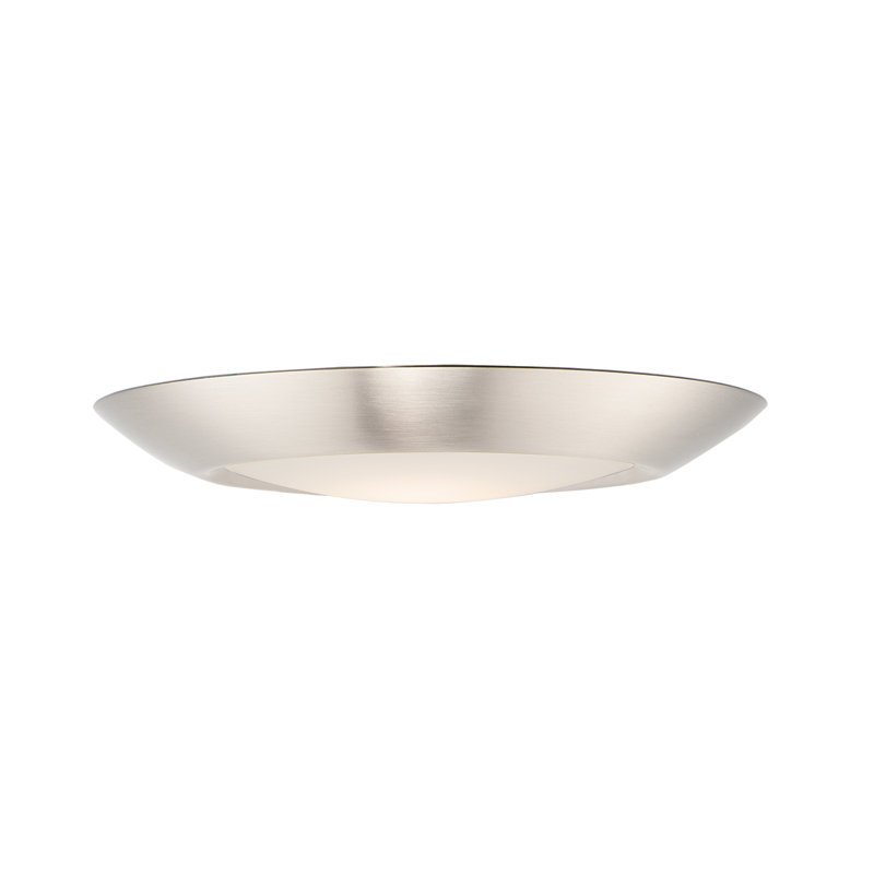 Plafonnier encastré à DEL 1 lumière 7,5 po Lospalmos, Nickel satiné, H 1,25 po x l 7,5 po x P 7,5 po, l 13,5