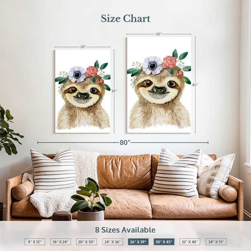 Brampt Cute Sloth, 39" H x 26" W