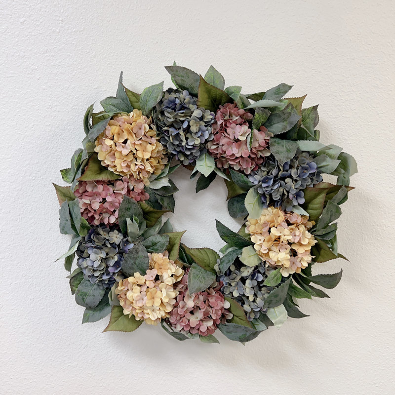   Artificial 22-inch Handmade hydrangea Wreath for Your Front Door