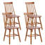 Ensemble de 4 chaises de salle à manger de style campagnard l 17,5 po, dossier en bois massif Windsor-1381541582-1381541569