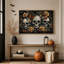 Impression sur toile, crânes complexes avec papillons orange et Halloween-251934635