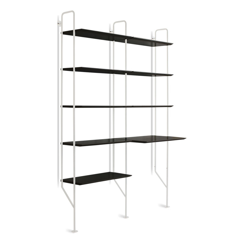 Hitch Ladder Desk, White, Walnut