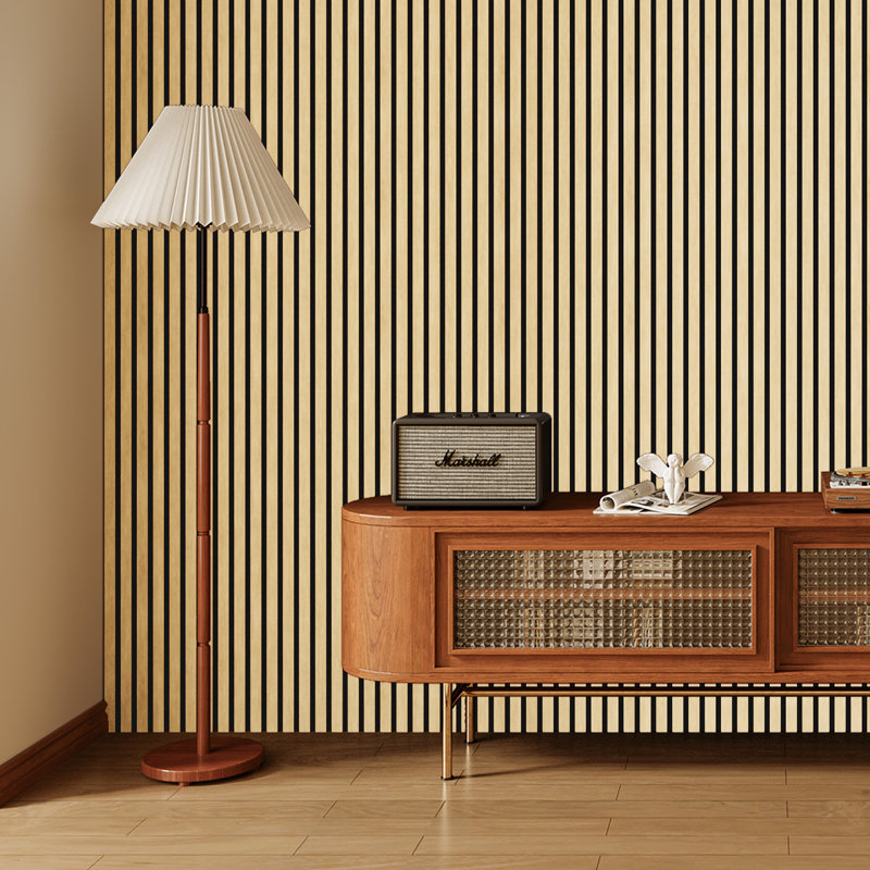  2 PCS x 106"L x 20.5"W Acoustic Slat Wall Panels, Eco-Wood Look for Home/Office Wall & Ceiling, Natural Oak