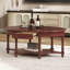 Table basse ovale avec tiroirs et tablettes-1606390271