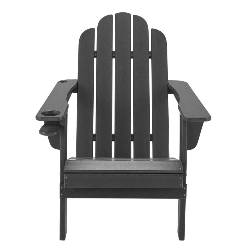 Chaise Adirondack pliante en polyéthylène haute densité (PEHD) Calik, Gris