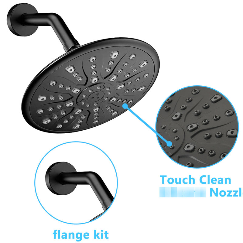 Matte Black Showerhead With Single Handle. Includes Rain Shower, Handheld Tub Spout & Valve. . 1.8 Gpm Flow. Wall Mounted Handle Shower In Splendor. Comes Corrosion . Gpm. 360° Adjustable.