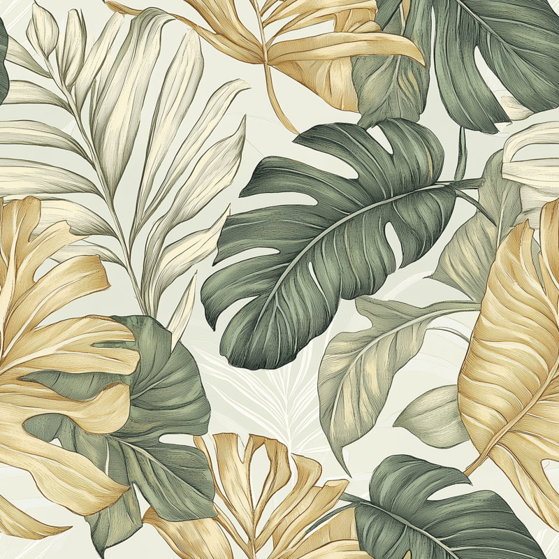 Papier peint amovible Tropical Serenity Verdant Harmony