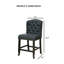 Ensemble de 2 chaises de salle à manger à hauteur de comptoir rustique noir antique avec garniture cloutée patinée pour la cuisine et la salle à manger-1747109111
