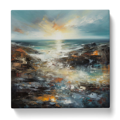 Seascape Abstract Art - Wrapped Canvas - Framed Print