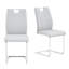 Chaise en polyuréthane revêtue de cuir, structure en métal, 16 x 16 x 37 pouces, 1 pièce, gris-132040421-132040425