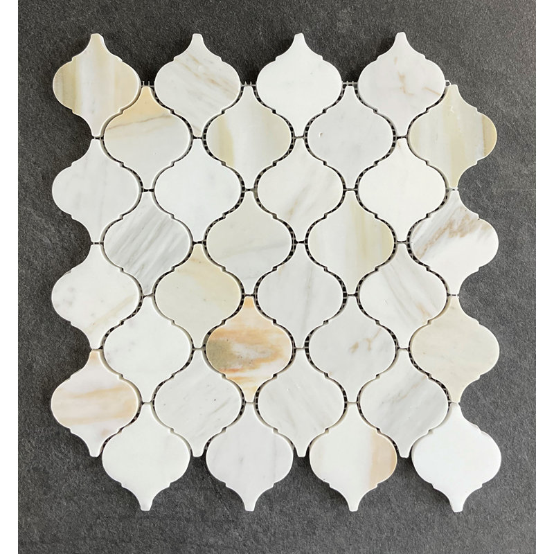 Carreau de mosaïque en marbre 2,5 po x 3 po, Or Calacatta