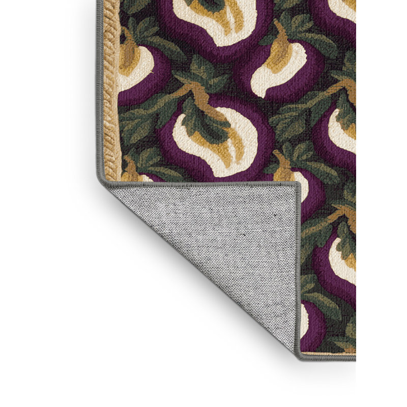 Washable Mangosteen Fruits Area Rug, Square 5'