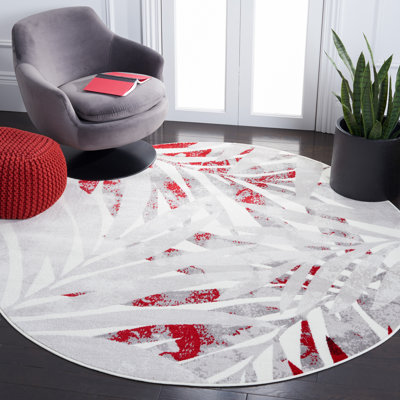 Tapis gris / rouge Forand