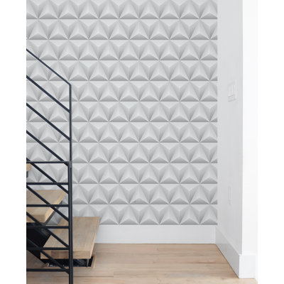 Agustina Triangle Origami 18' L x 20.5" W Peel and Stick Wallpaper Roll