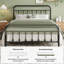 Structure de lit plateforme moderne en métal avec tête et pied de lit-1183849806-1183849805