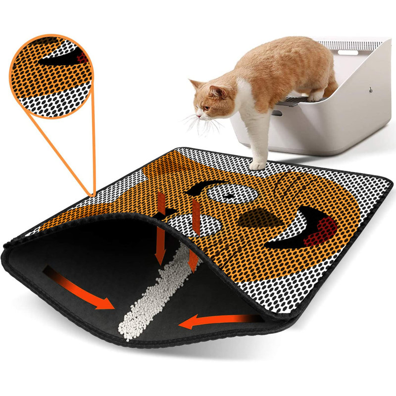 Premium Cat Litter Mat, 18 x 24 inches | 50% PVC / 50% Polyester, Machine Washable & Vacuum Friendly | Durable, Easy-Clean Design for Pet Owners | Protect Your Floors from Litter Messes