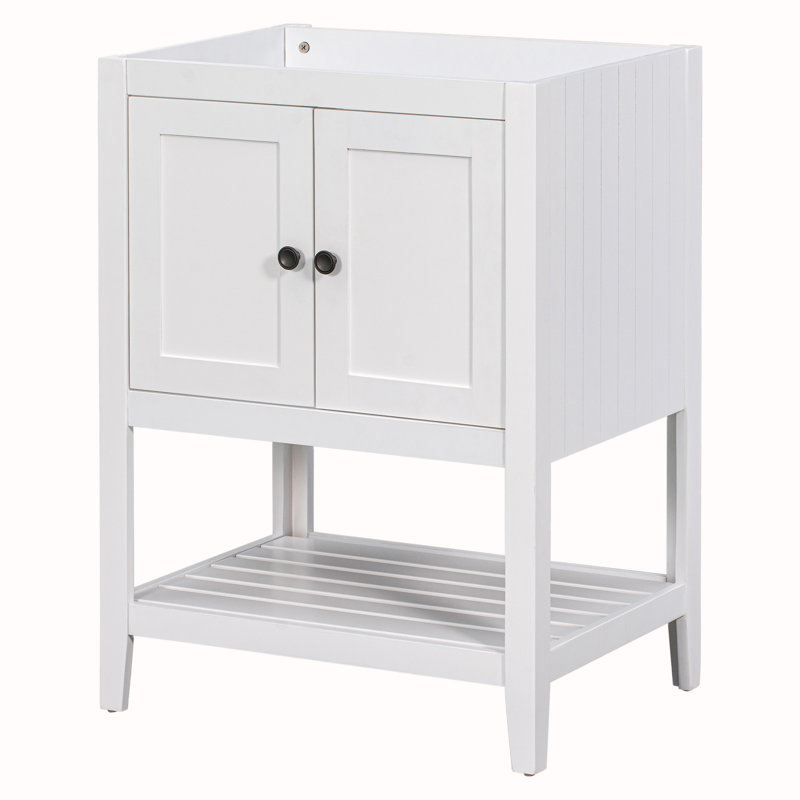 24" Bathroom Vanity Base Only, White