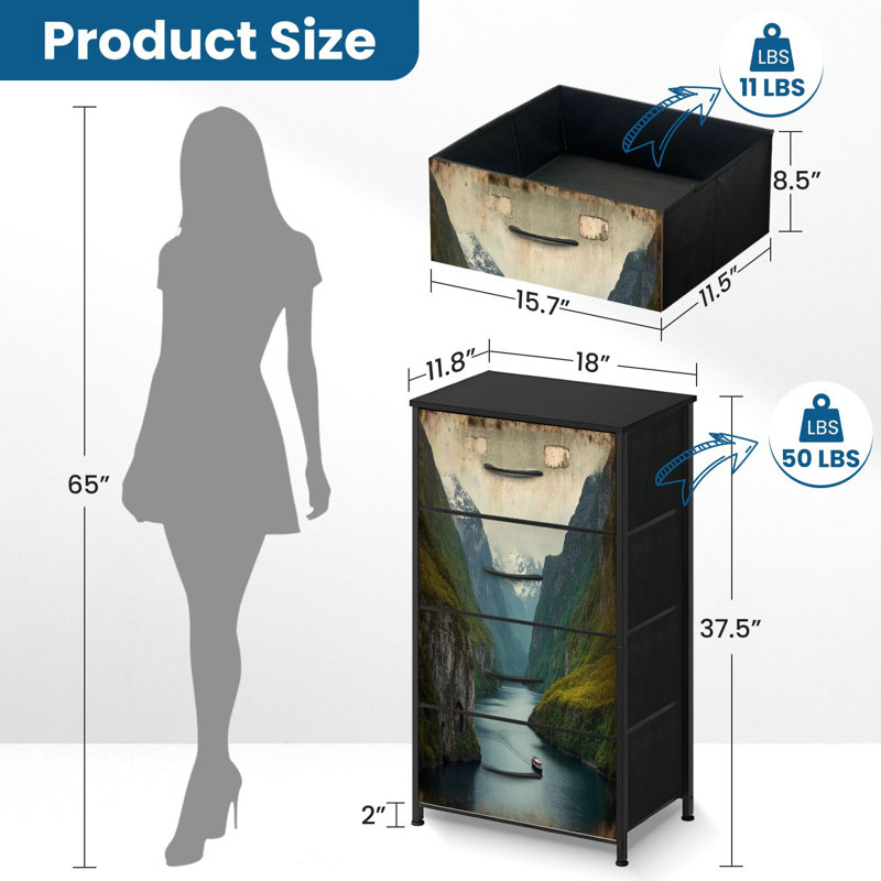 Commode pour commode de chambre à coucher pour garde-robe de chambre à coucher avec tiroirs 4 compartiments