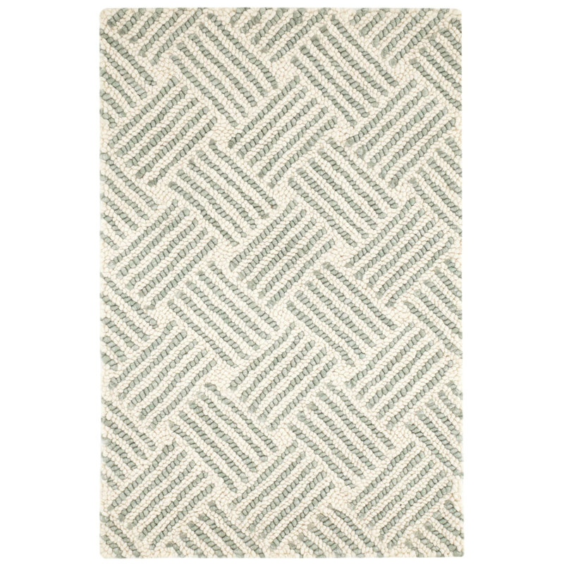 Layers Desert Sage Hand Hooked Wool Rug, Rectangle 2' x 3'