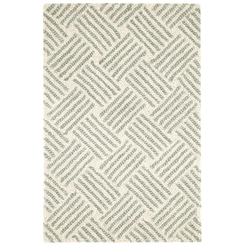 Layers Desert Sage Hand Hooked Wool Rug, Rectangle 3' x 5'