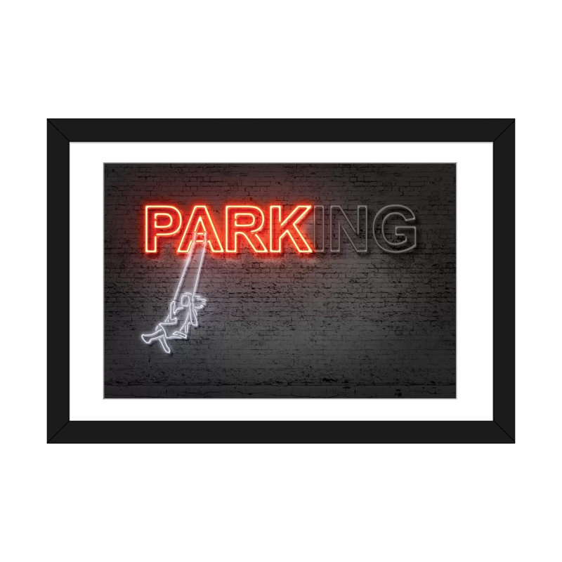 « park », reproduction d’impression sur toile, Papier d'art encadré noir, H 16 po x l 24 po x P 1 po, Blanc