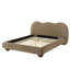 Lit très grand Eastern en brun, pieds en bois rond rembourrés Boucle, magnétisme moderne, lit brun dos camel, taille, ambiance transitionnelle contemporaine, velours-130847546