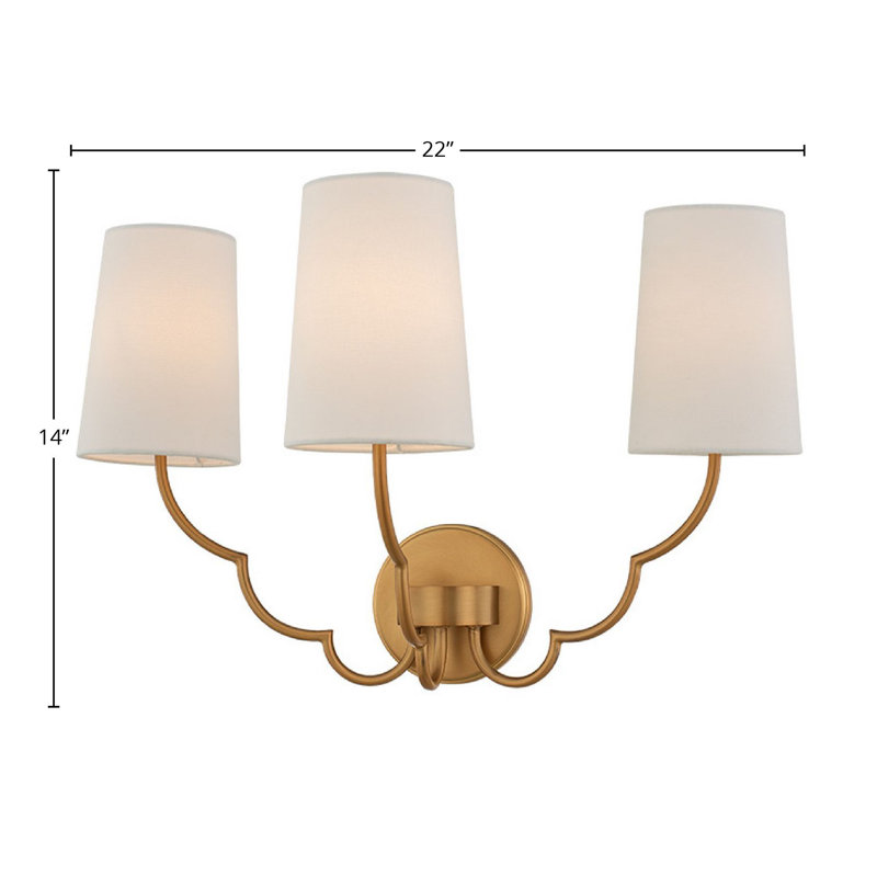 Nouvelle applique murale Sophia 3 LT Kalco, Or, Blanc