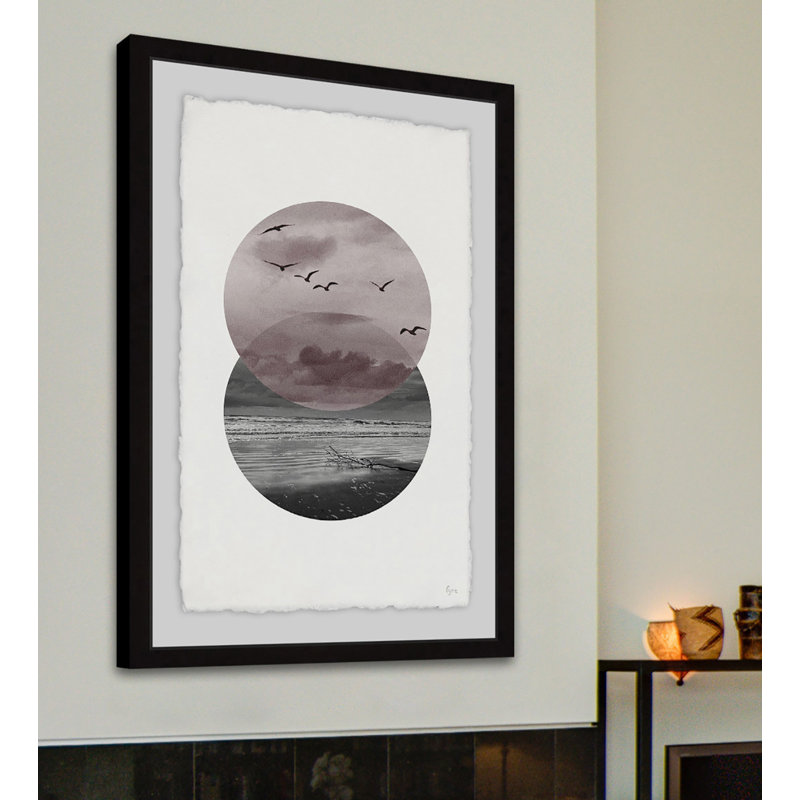 Single Picture Frame Print, 30cm H x 20cm W, Black Frame with Deckled Edges