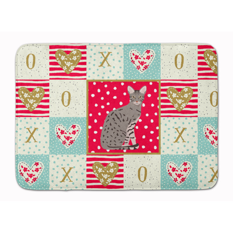 Tapis de cuisine à mousse mémoire cat love Charvi, Ocicat 3