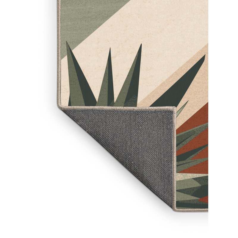 Tapis doux et moelleux à motif géométrique brun et beige Aloe Vera, 8 x 10