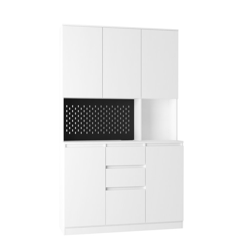 Kitchen Pantry Cabinet with Charging Station,Freestanding Buffet Sideboard with Drawer, Contemporary Sideboard for Indoor Use