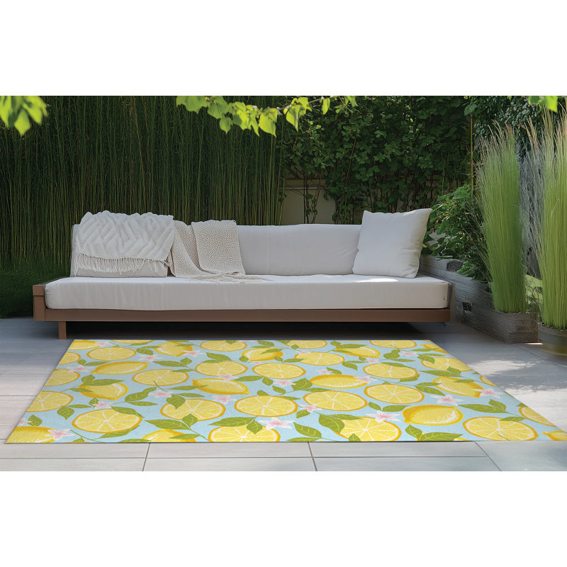 Lemons Outdoor Rug, Rectangle 4' x 6'