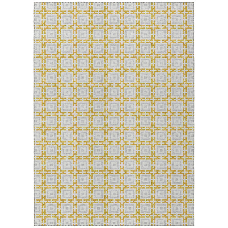 Loreen Washable Geometric Indoor / Outdoor Rug, Rectangle 5' x 7'6"