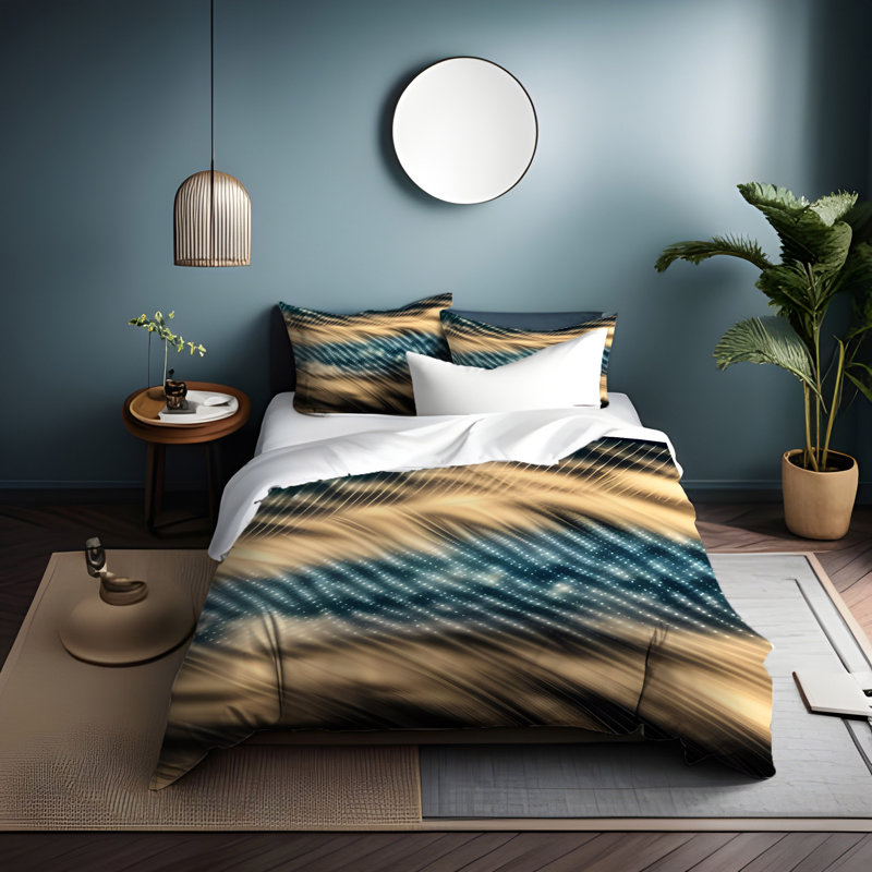 Ensemble de housse de couette , Housse de couette simple + 1 taie décorative pour