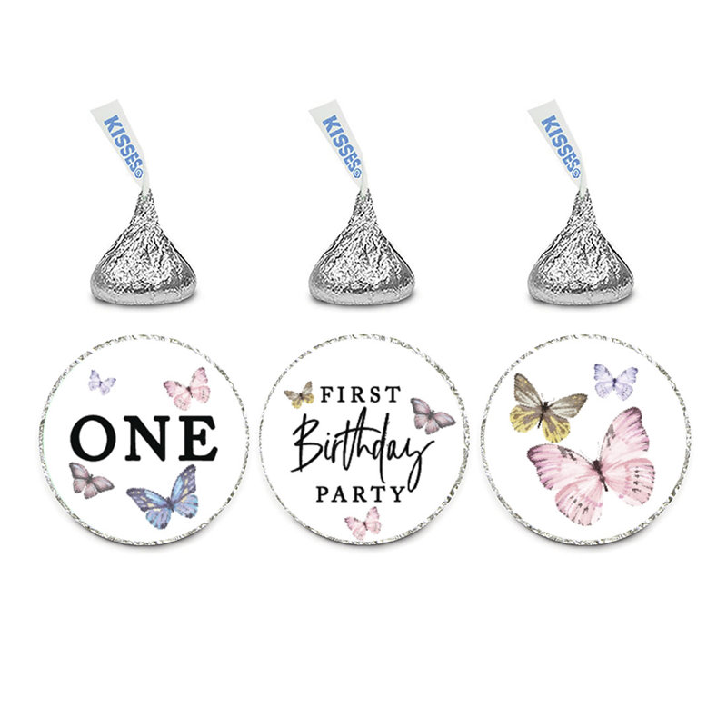 Autocollants pour papillons et papillons, anniversaire, anniversaire