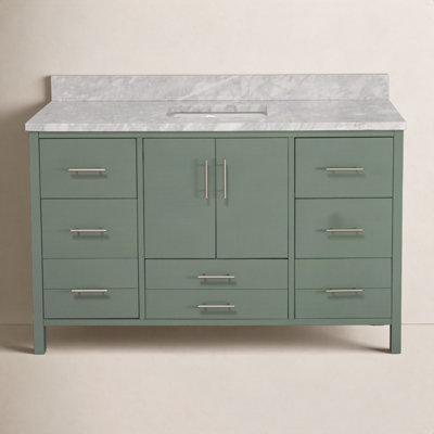Kiara 60" Carrara Marble Single Bathroom Vanity