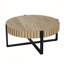 Table basse ronde fabriquée à la main avec motifs en forme de tambour et base en métal croisée pour les espaces de vie modernes-1603037754