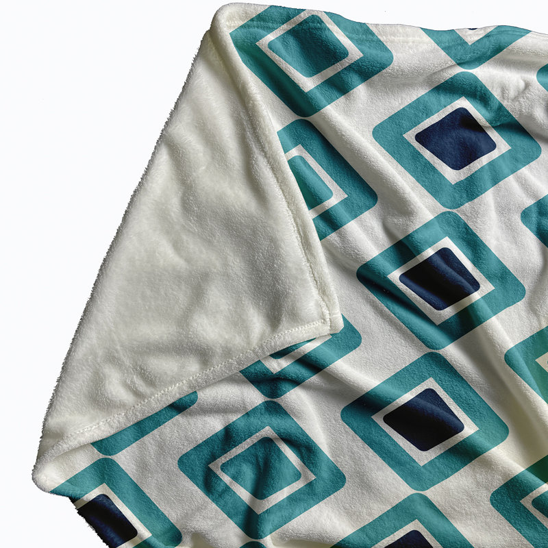Upscale Getaway Fleece Throw Blanket, 30" W x 40" L, Turquoise, 1.75