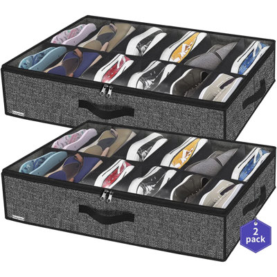 24 paires de rangement pour chaussures empilables sous le lit