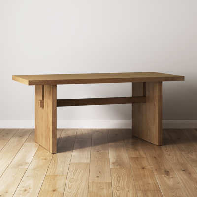 Table de salle à manger moderne en bois massif pour 6 personnes