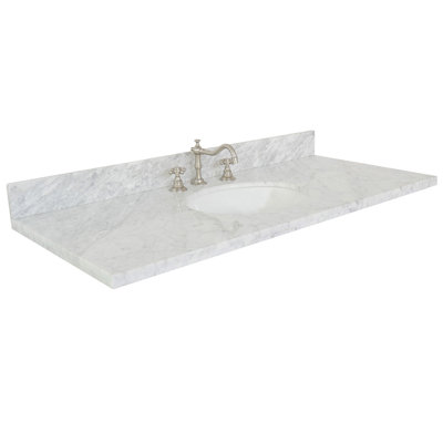 Ovate 49'' Marble Single Bathroom Vanity Top with Sink