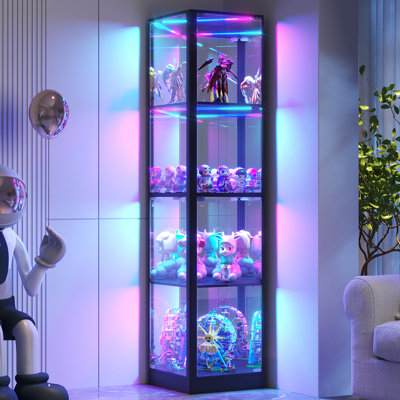 15.8"W Corner Display Cabinet