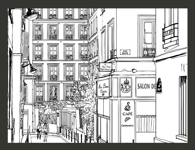 A Walk Through Parisian Streets 309cm x 400cm Wallpaper, 400 cm x 309 cm