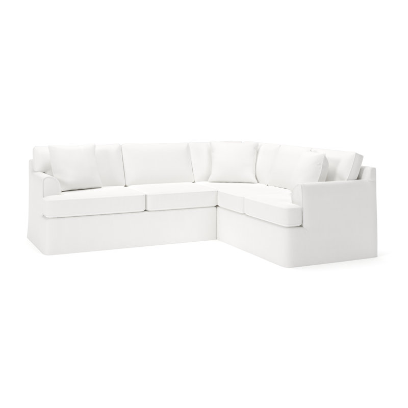 Canapé modulaire 2 pièces Conradina, Toile blanc cassé Bayou, Orienté à droite
