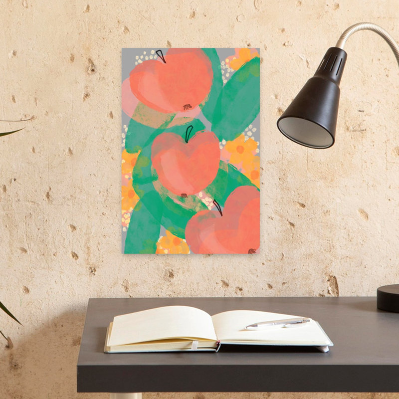 «Summerapples», art abstrait coloré, fruits, nature, H 18 po x l 12 po