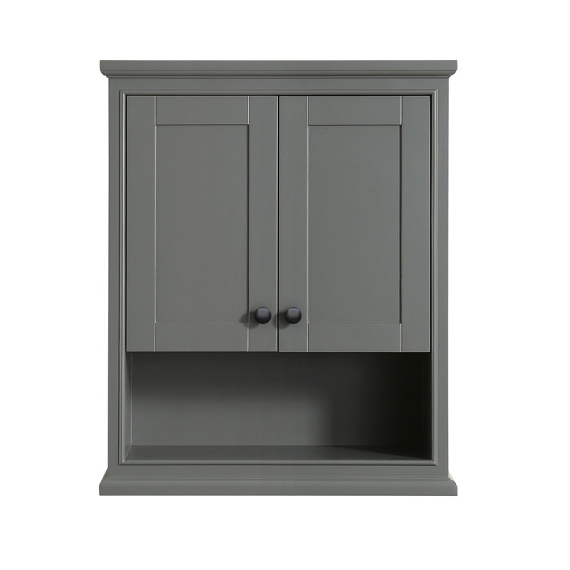Deborah Bathroom Storage, Dark Gray/Matte Black Trim