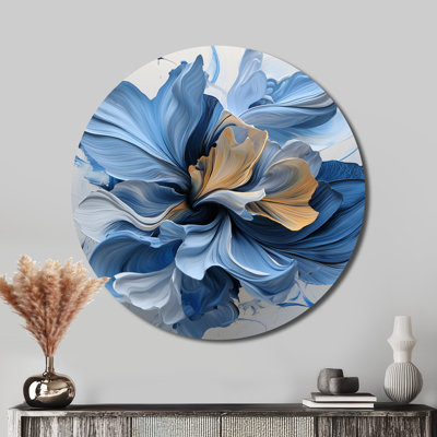 Lavande et balance des pivoines bleues II - reproduction d'art moderne en métal beige