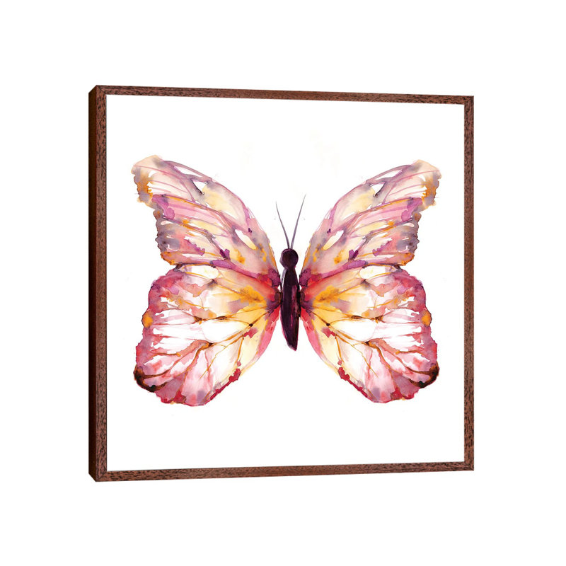 Butterfly Blush by Ben Bonart - Print on Canvas, Classic Brown Wood Framed, 93.98 cm H x 93.98 cm W