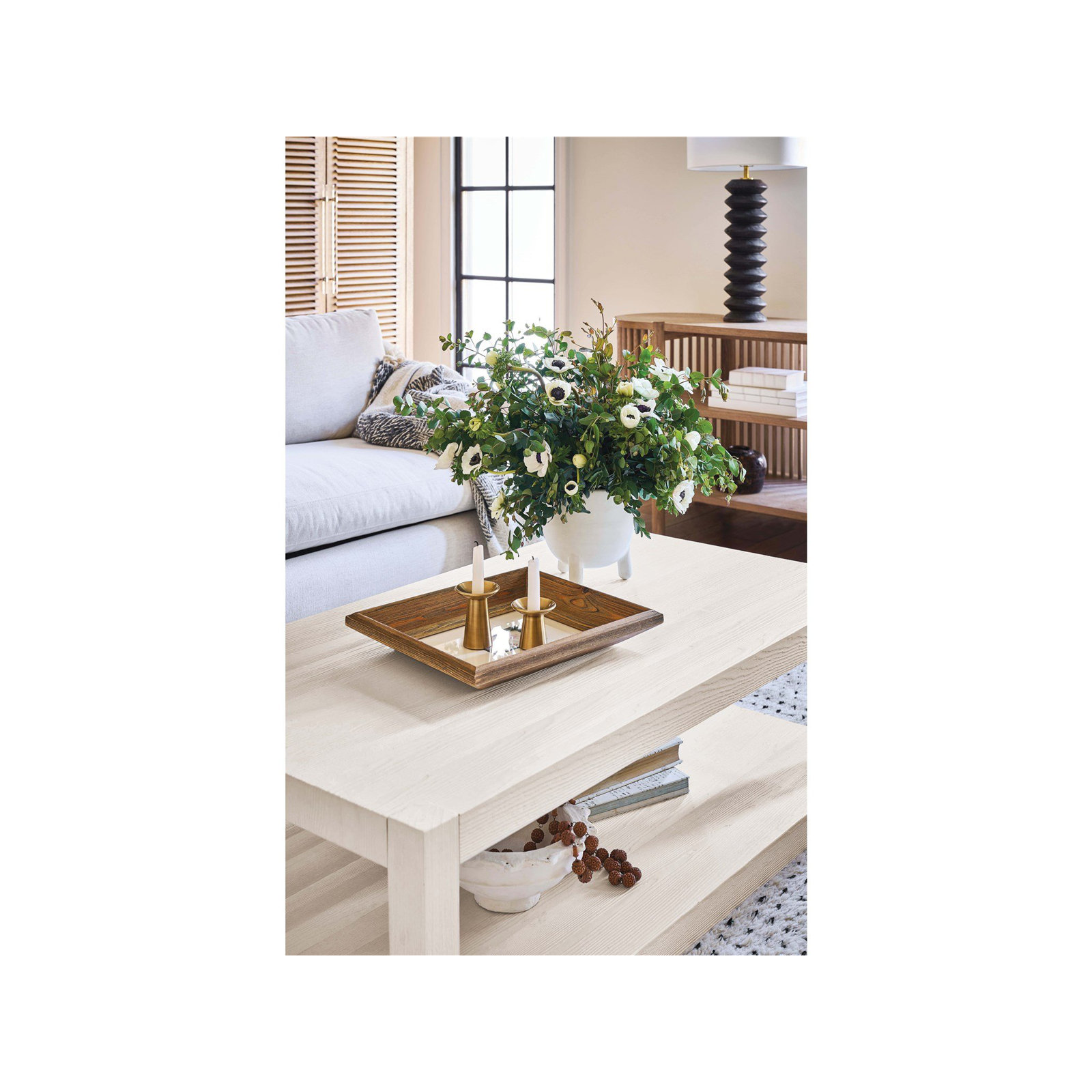 Rosalie Solid Wood Single Coffee Table, 17" H x 50" L x 28" W