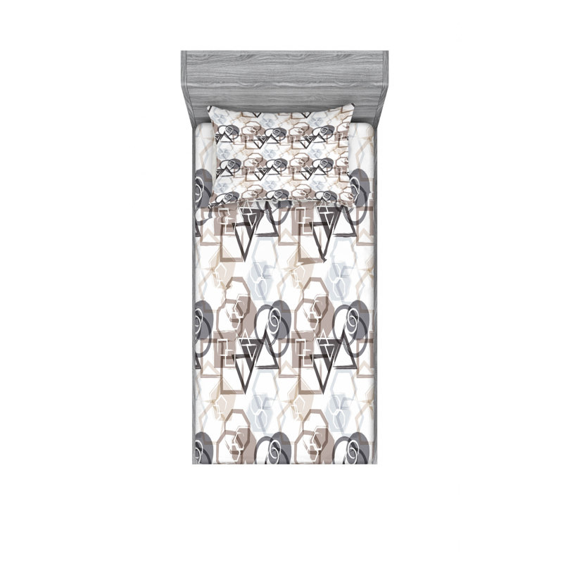 Ensemble de draps Plygons, Ensemble de draps pour lit simple TG avec drap-hou